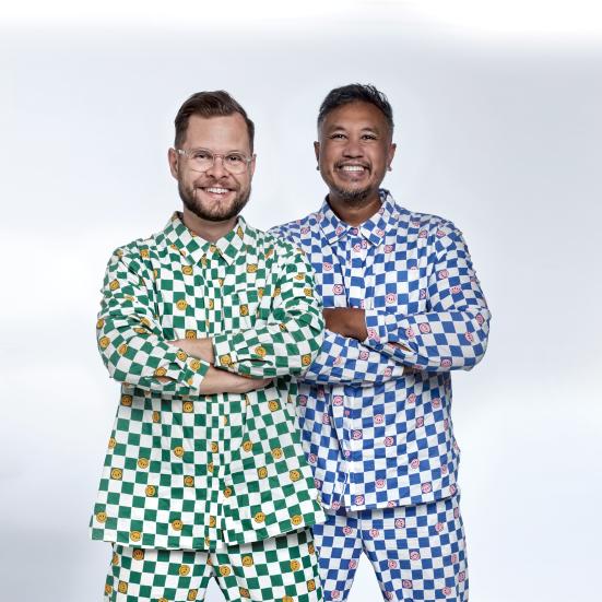 Portræt af forfatterne bag "Far og Papa": Kaspar og Lambang Arianto