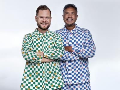 Portræt af forfatterne bag "Far og Papa": Kaspar og Lambang Arianto