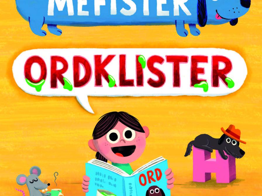 Farverig illustration af barn der læser billedbog